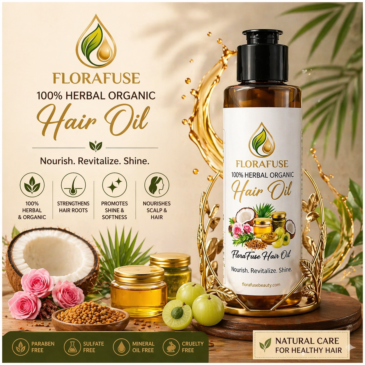 100% Organic Herbal Hair Oil